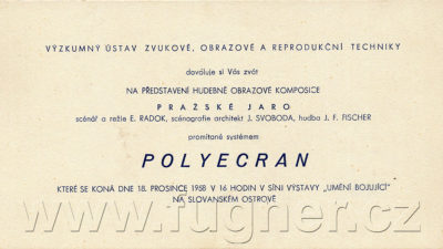 Polyekran - Světová výstava Expo 1958 Brusel - Československý pavilon - polyecran